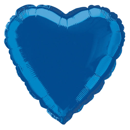 Solid Heart Foil Balloon 18", Packaged - Royal Blue