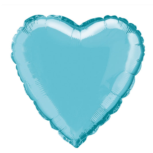 Solid Heart Foil Balloon 18", Packaged - Baby Blue
