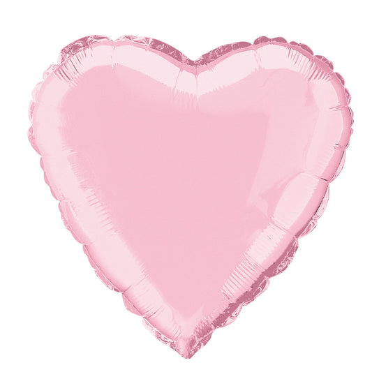 Solid Heart Foil Balloon 18", Packaged - Pastel Pink
