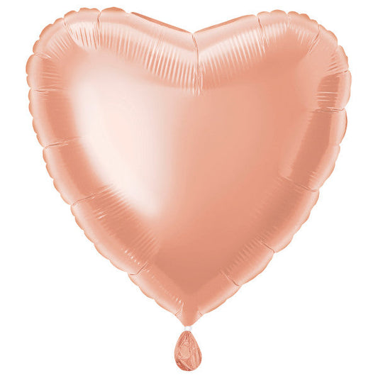 Rose Gold Heart Foil Balloon 18", Bulk
