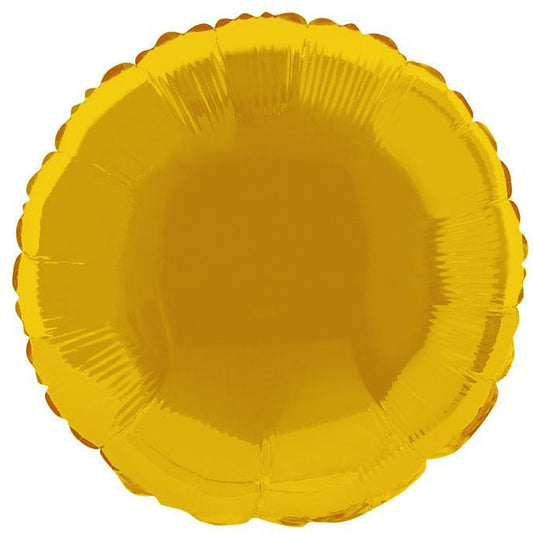 Solid Round Foil Balloon 18", Packaged - Gold