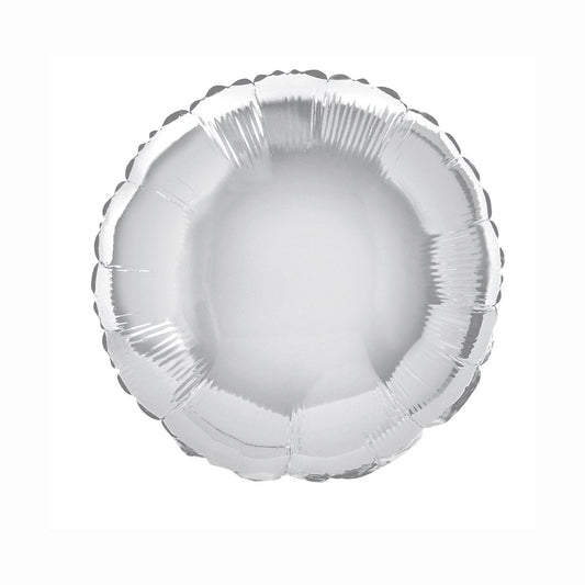 Solid Round Foil Balloon 18", Packaged - Silver