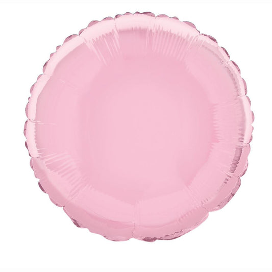 Solid Round Foil Balloon 18", Packaged - Pastel Pink