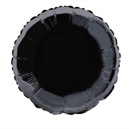 Solid Round Foil Balloon 18", Packaged - Black