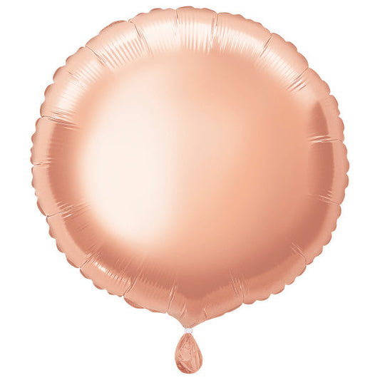 Rose Gold Solid Round Foil Balloon 18", Bulk
