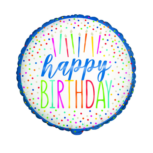 Silver Style Birthday Foil Balloon 18", Bulk