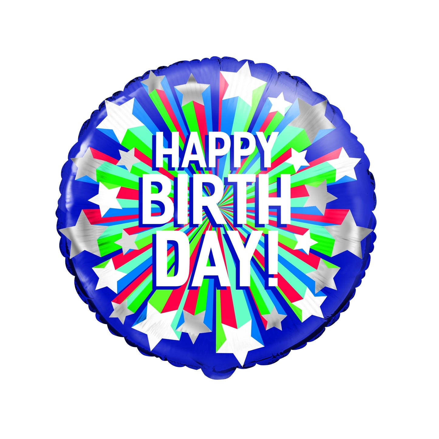 Shooting Star Happy Birthday Round Foil Balloon 18",  Package