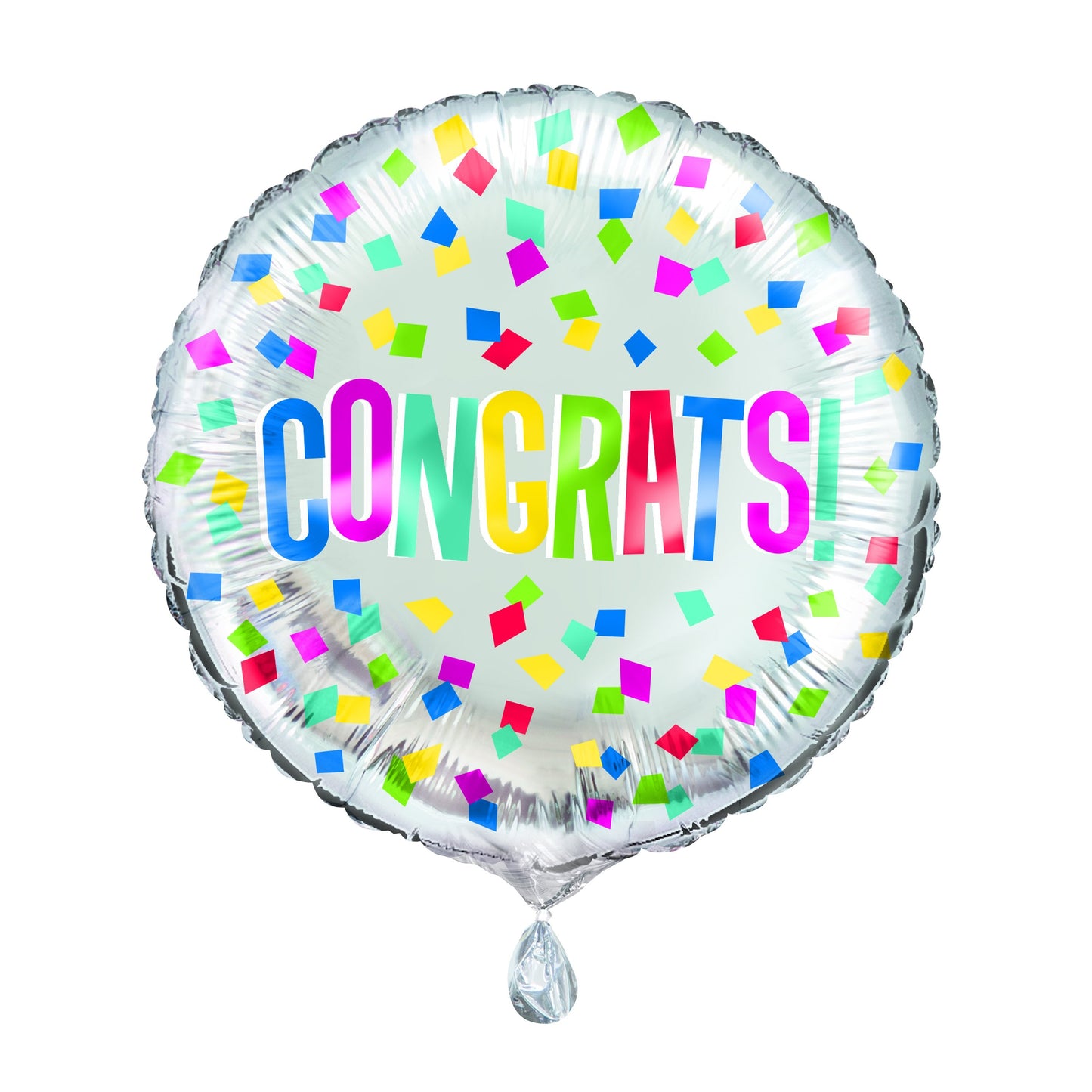 Colorful Congrats Round Foil Balloon 18", Package