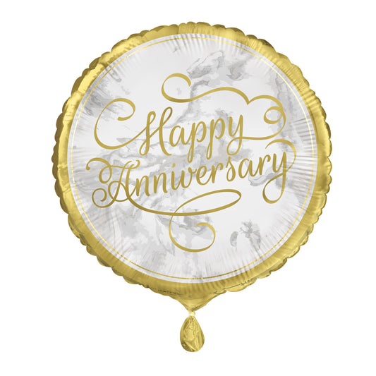Gold Anniversary Round Foil Balloon 18", Bulk