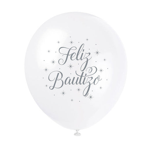 Feliz Bautizo Baptism 12" Latex Balloons, 8ct