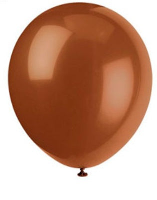 12" Latex Balloons, 10ct - Brown