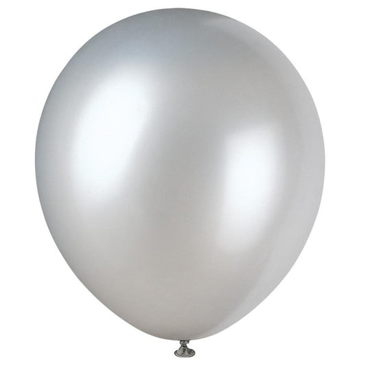 12" Latex Balloons, 8ct - Silver