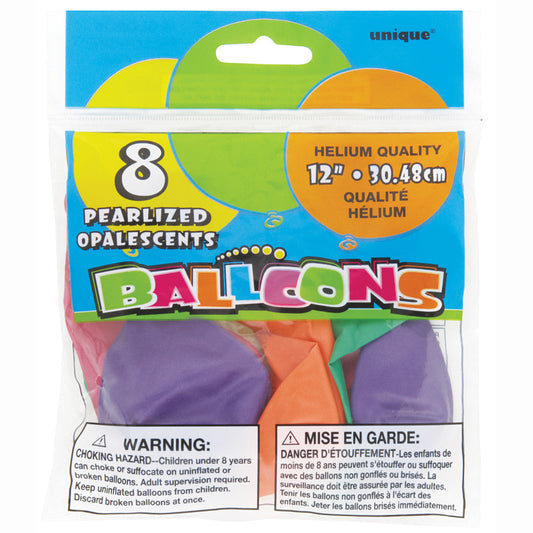 12" Latex Balloons, 8ct - Assorted Pastel