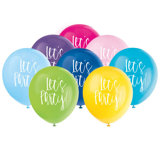 Let's Party 12" Latex Balloons, 8ct