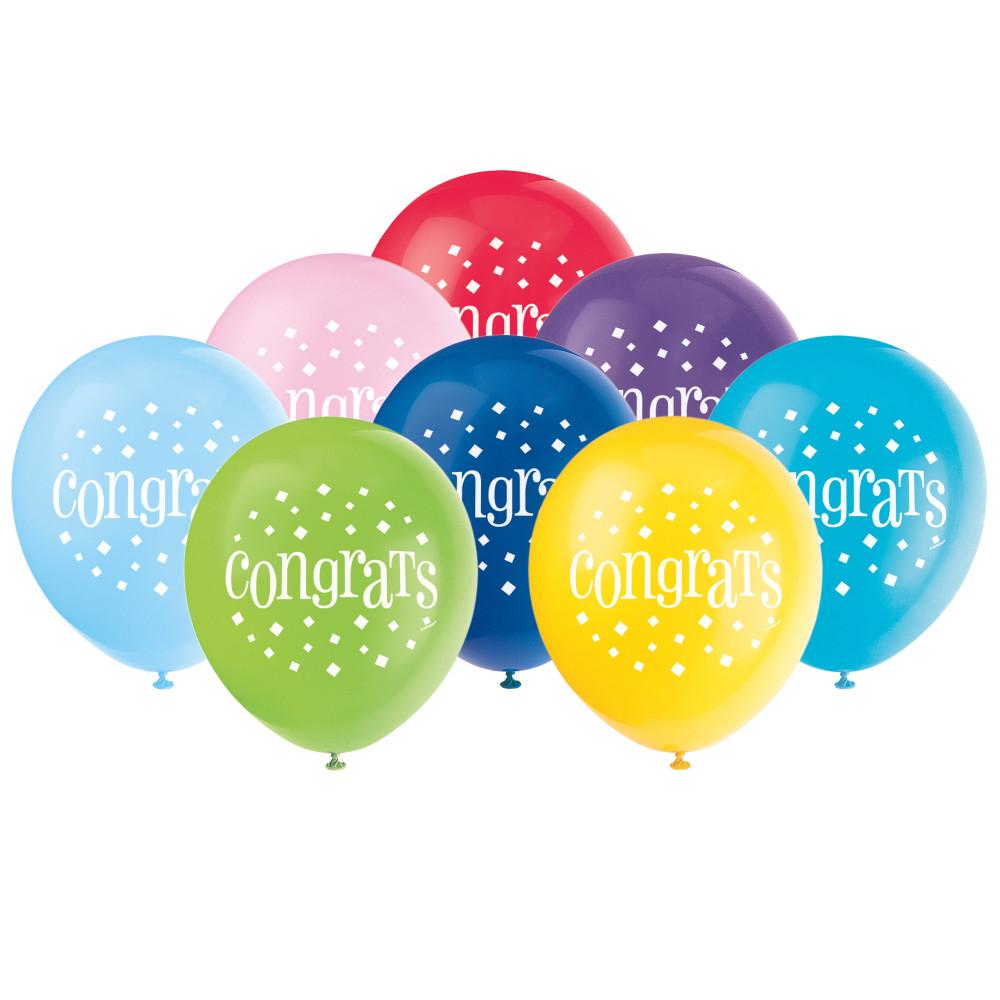 Congratulations 12" Latex Balloons, 8ct