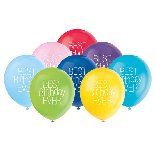 Best Birthday Ever 12" Latex Balloons, 8ct