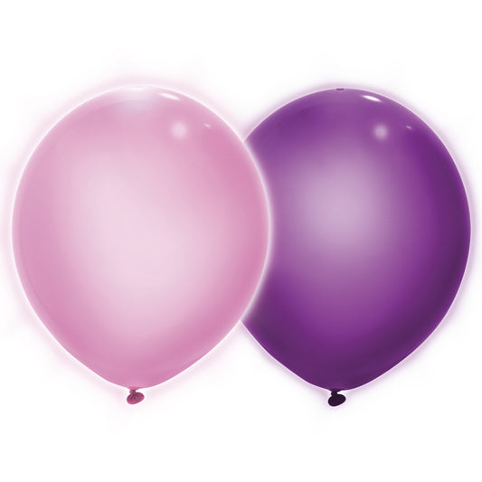 Illooms Light Blue, Pink & Purple Assorted Light Up Balloons, 5ct