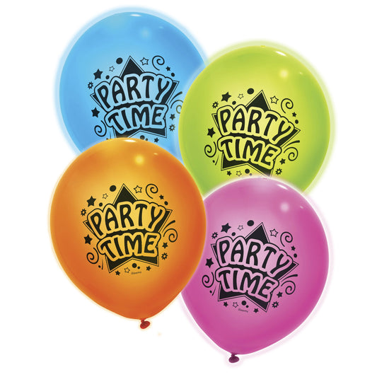 Illooms Party Time Assorted Light Up Balloons, 12ct