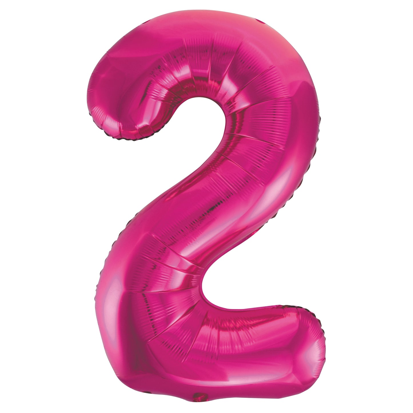 Hot Pink Number 2 Shaped Foil Balloon 34", Packaged