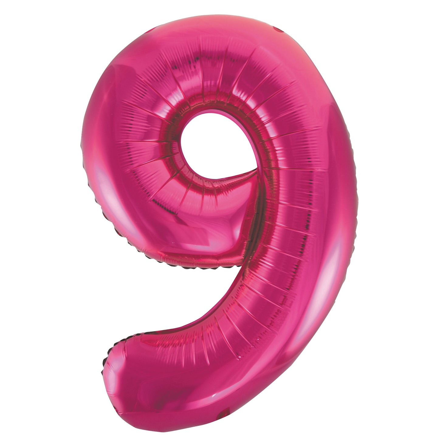 Hot Pink Number 9 Shaped Foil Balloon 34", Packaged