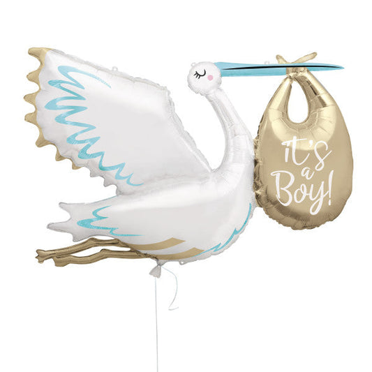 Stork "It's a Boy" Giant Foil Balloon 29", Packaged