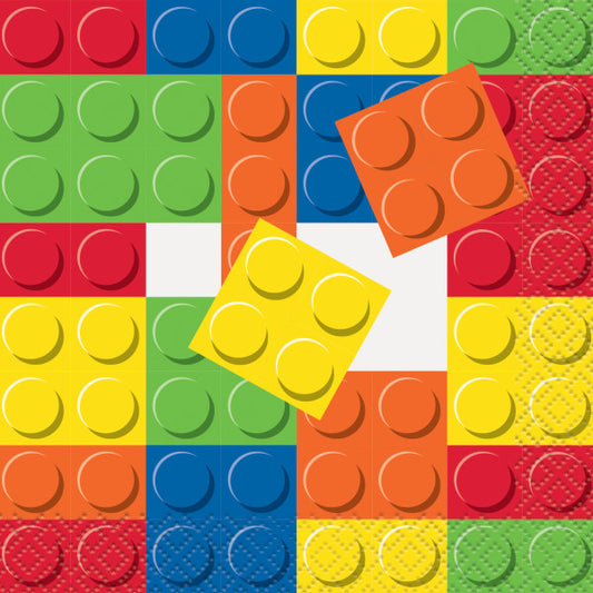 Building Blocks Birthday Beverage Napkins, 16ct