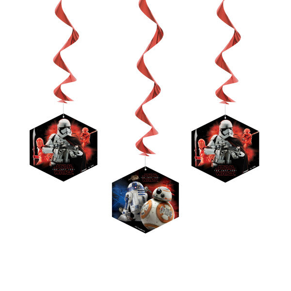 Star Wars Episode VIII Hanging Swirl Decorations, 26", 3ct