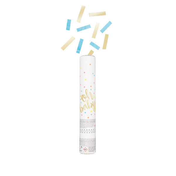 Oh Baby Blue and Gold Confetti Cannon