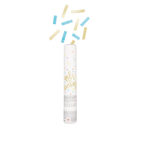 Oh Baby Blue and Gold Confetti Cannon