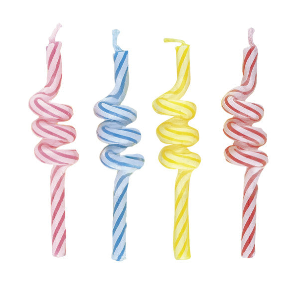 Strip Coil Birthday Candles, 4ct
