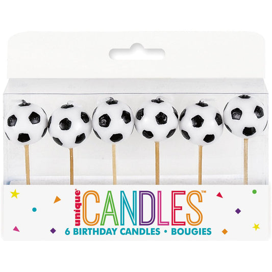 Soccer Party Pick Birthday Candles, 6ct