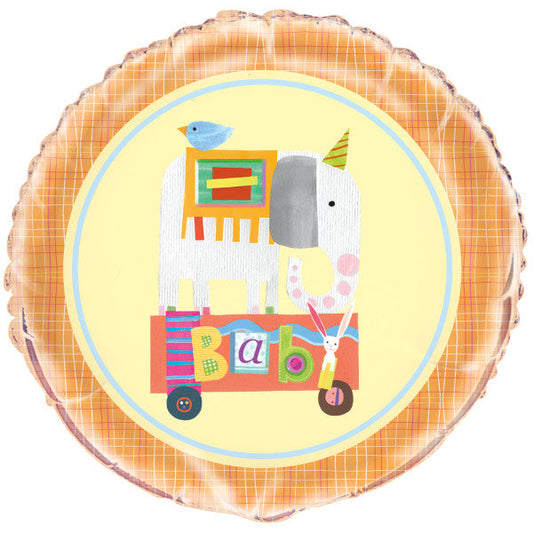 Circus Animal Round Foil Balloon 18", Packaged