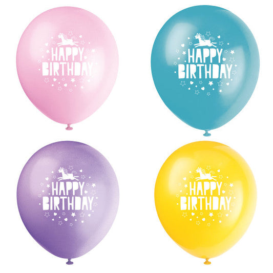Unicorn 12" Latex Balloons, 8ct