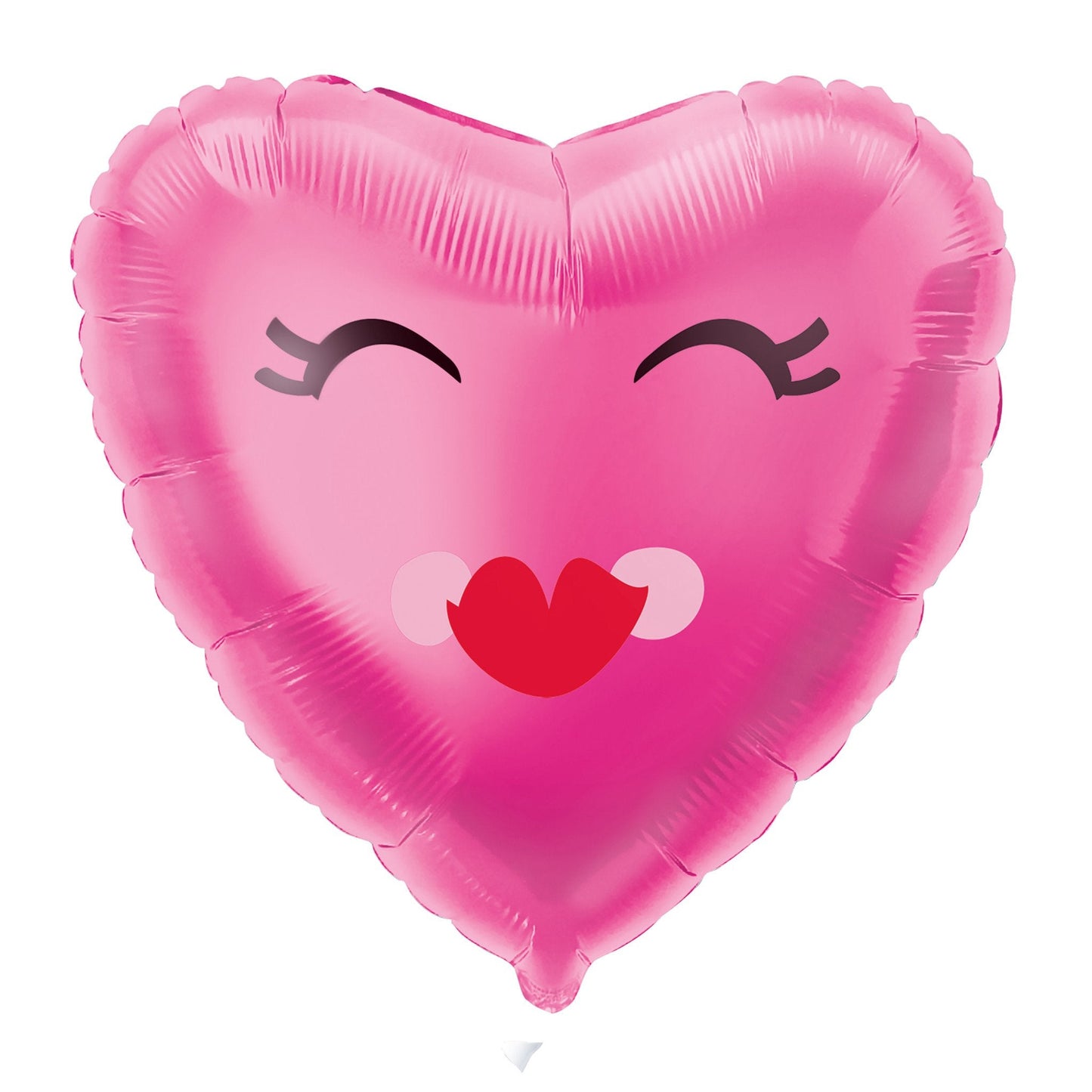 Smiling Pink Heart Shaped Foil Balloon 18", Bulk