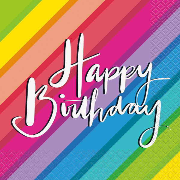 Balloons & Rainbow Birthday Luncheon Napkins, 16ct