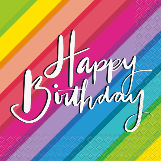 Balloons & Rainbow Birthday Luncheon Napkins, 16ct