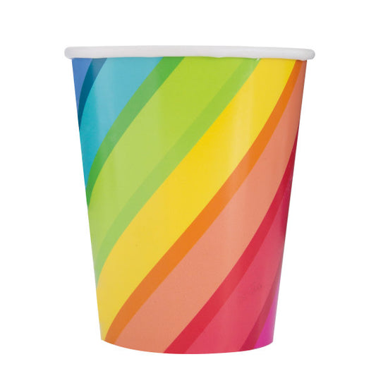 Balloons & Rainbow Birthday 9oz Paper Cups, 8ct