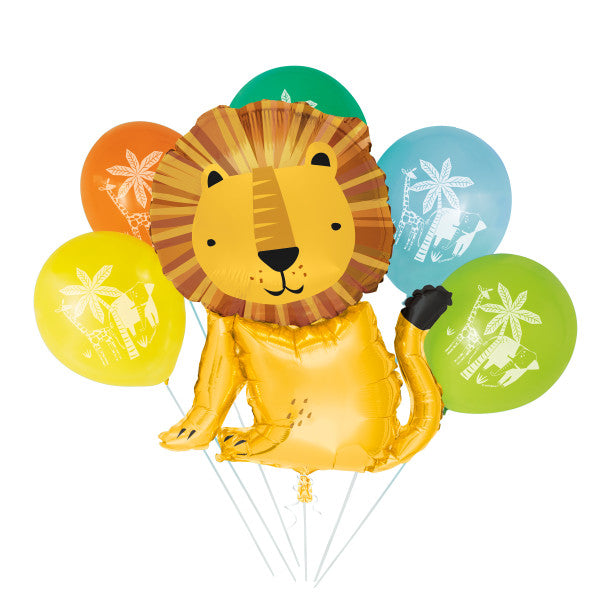 Lion Giant Foil & Latex Balloon Bouquet Kit, 6pc