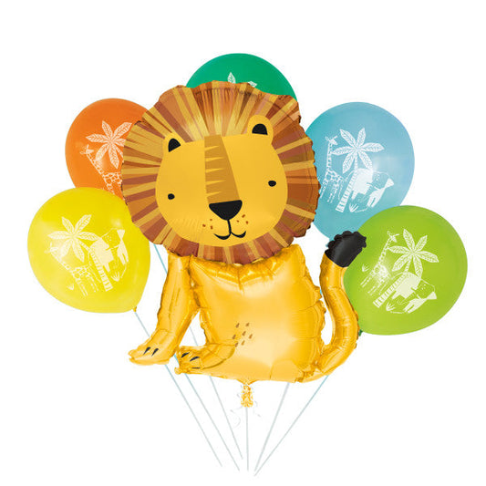 Lion Giant Foil & Latex Balloon Bouquet Kit, 6pc