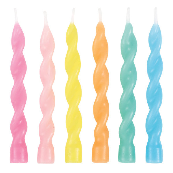 Assorted Spiral Shaped Birthday Candles, 6ct