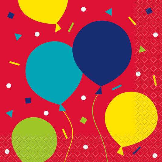 Balloon Party Birthday Luncheon Napkins, 16ct