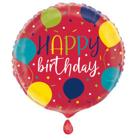 Balloon Party Birthday Round Foil Balloon 18", Packaged