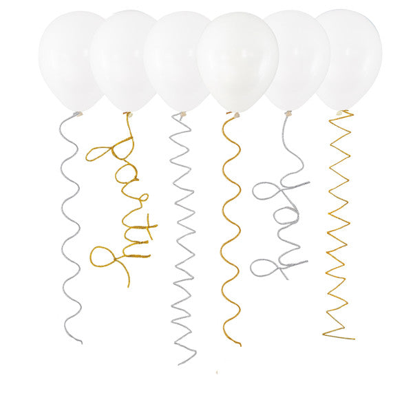 Silver & Gold Pipe Cleaner Balloon Tails, 6ct