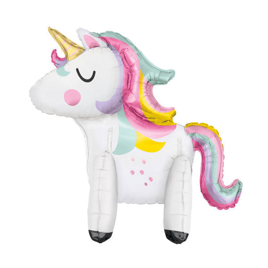 30" Giant Standing Unicorn Foil Balloon Centerpiece