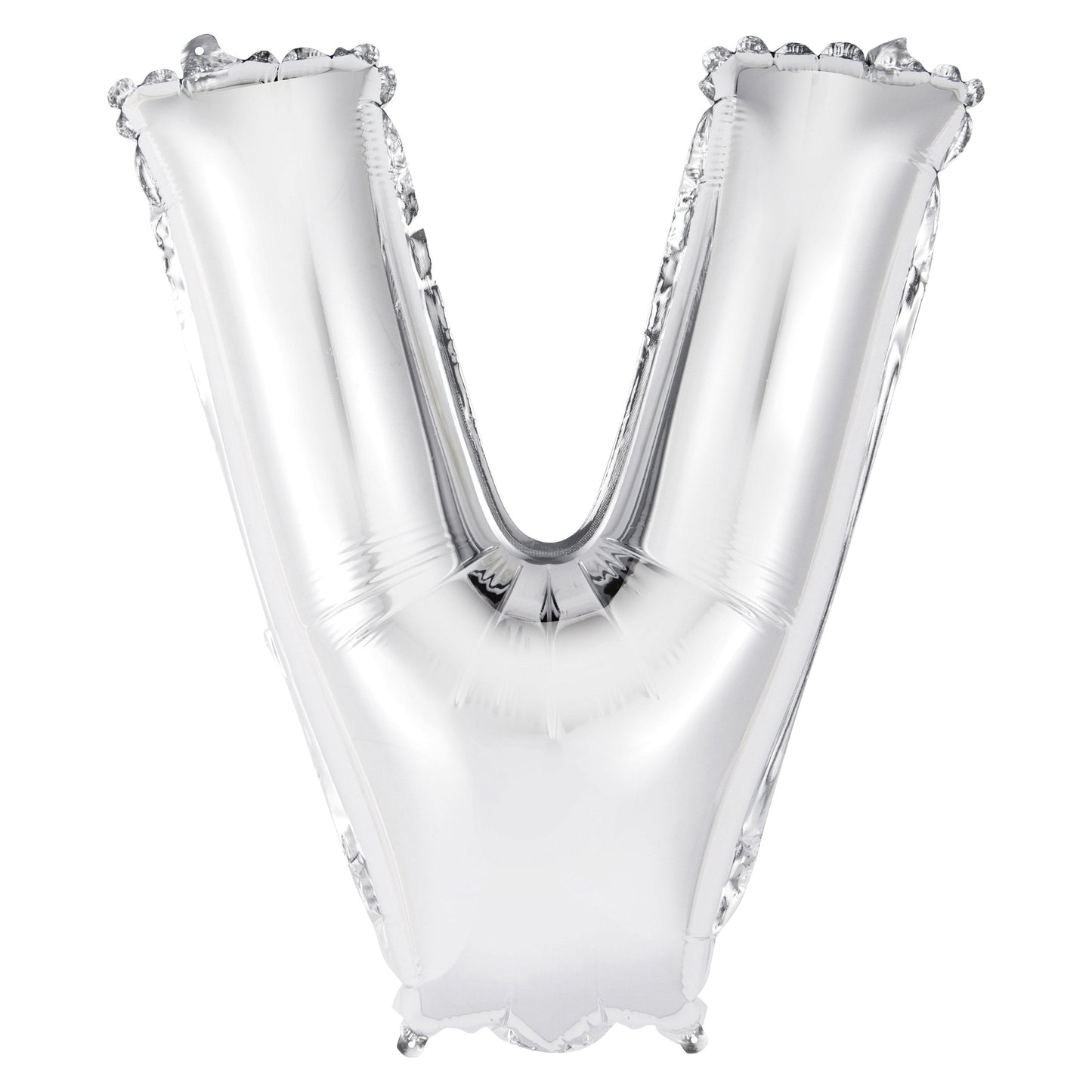 Silver Letter V Shaped Foil Balloon 14", Packaged