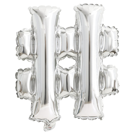 Silver Letter # Shaped Foil Balloon 14", Packaged