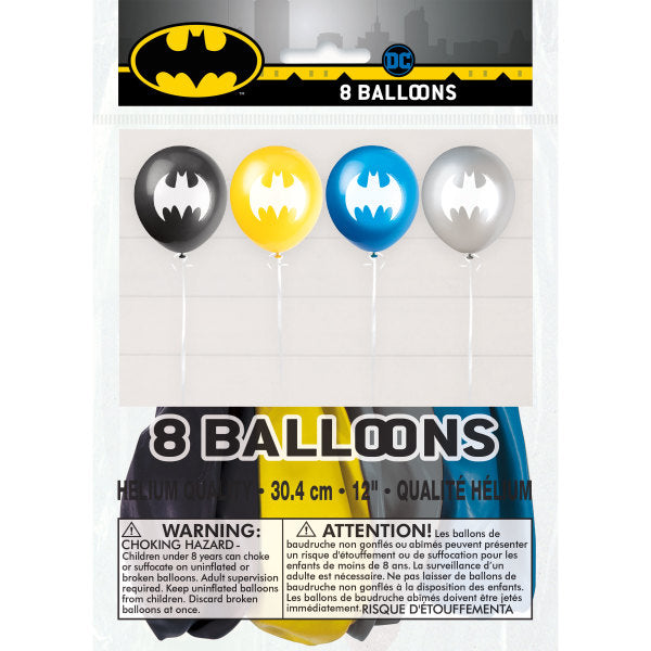 Batman 12" Latex Balloons, 8ct