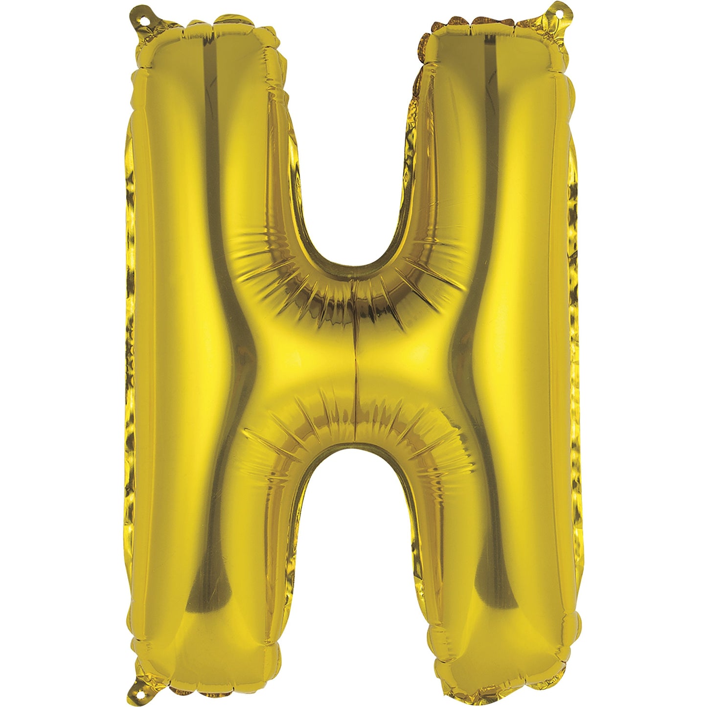 Gold Letter H Shaped Foil Balloon 14", Packaged