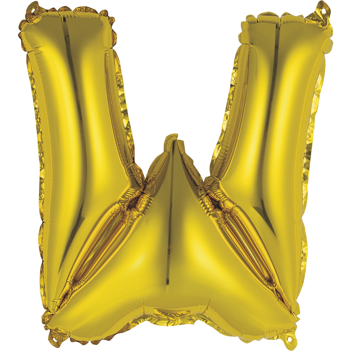 Gold Letter W Shaped Foil Balloon 14", Packaged