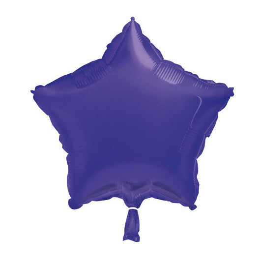 Deep Purple Solid Star Foil Balloon 18", Bulk